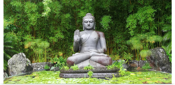 "Buddha Statue Surrounded By Greenery", Gerhard Lipold