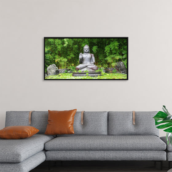 "Buddha Statue Surrounded By Greenery", Gerhard Lipold