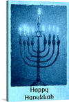 “Hanukkah Greeting” by Linnaea Mallette is a serene and holy artwork that captures the essence of Hanukkah. The deep, celestial blues infused with subtle, ethereal lights create a tranquil yet vibrant atmosphere. The meticulously crafted menorah stands as a symbol of enlightenment and hope, its candles illuminating the Star of David - an emblem of Jewish identity and heritage.