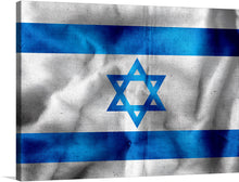  Immerse yourself in the rich tapestry of history and culture with this exquisite print of the Israeli flag. Each fold and crease, rendered meticulously, tells a story of a nation steeped in tradition and resilience. The vibrant blue stripes and Star of David stand out against the pristine white background, symbolizing a harmony between innovation and heritage.