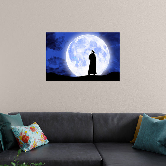 "Arab Woman in Front of Full Moon"