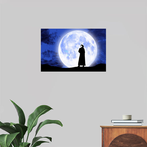 "Arab Woman in Front of Full Moon"