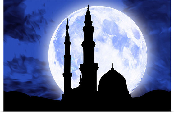 "Mosque Masjid Moon",  Eid Ramadan