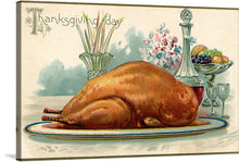  Introducing “Thanksgiving Card,” a captivating print that encapsulates the warmth and abundance of the holiday season. This artwork, rich in detail and color, features a succulent roasted turkey at its center, symbolizing prosperity and togetherness. Accompanied by elegant glassware and a bountiful fruit bowl, this scene is set against a serene landscape that evokes feelings of gratitude and contentment.