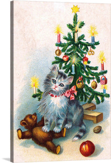  The cozy glow of twinkling lights, the scent of pine needles, and the soft purr of a feline companion—“Christmas Cat” encapsulates the magic of the season. The kitten, wide-eyed and curious, gazes up at the tree, its red bow a festive touch against its snowy fur. The ornaments—each one a memory—dangle like promises of joy. 