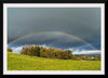 "Double Rainbows and Cloudy Sky in Autumn"