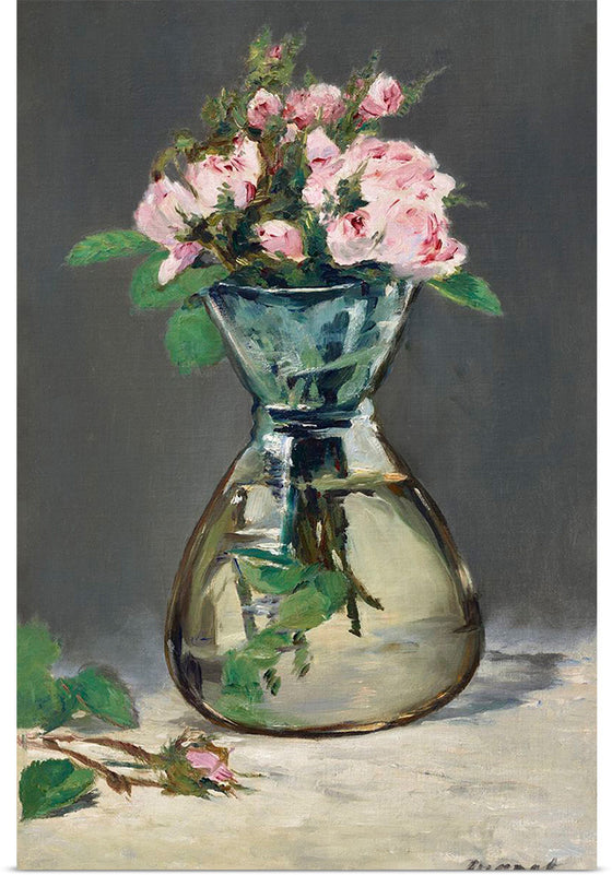 "Moss Roses in a Vase (1882)", Eduoard Manet