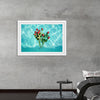 "Red Roses on Teal Background"