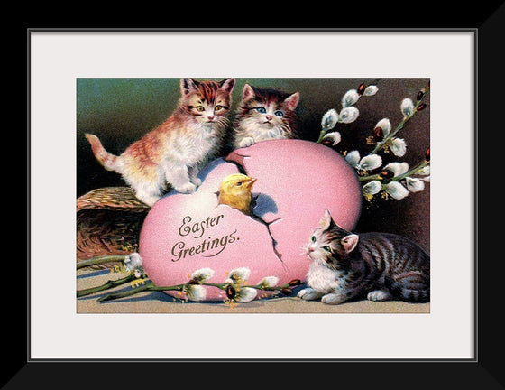 "Easter Cats With Chick"