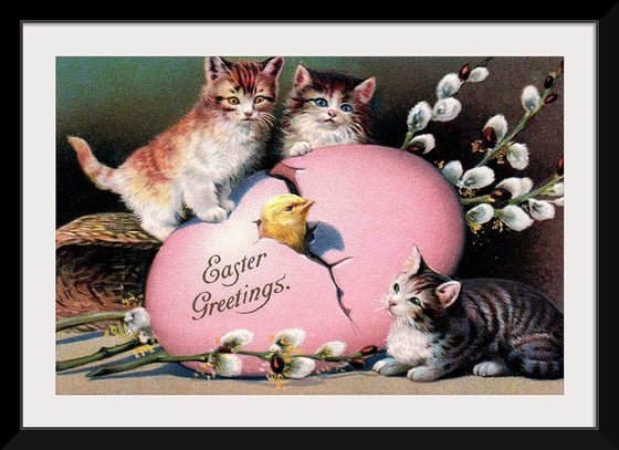 "Easter Cats With Chick"