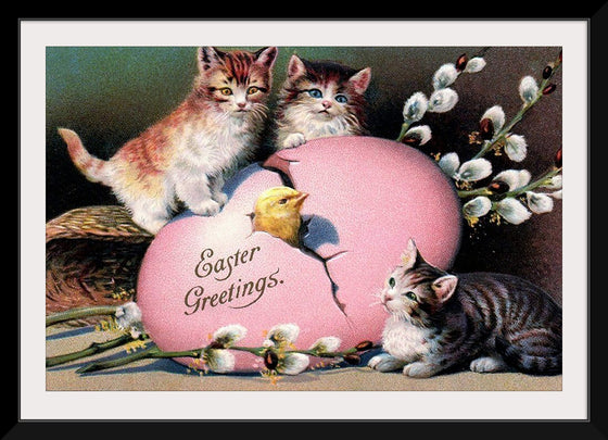 "Easter Cats With Chick"