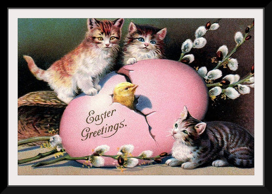 "Easter Cats With Chick"