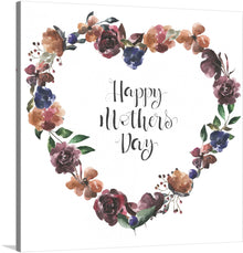  “Mother’s Day” is a captivating artwork that encapsulates the essence of maternal love and appreciation. This exquisite print features a heart-shaped wreath, meticulously crafted with watercolor flowers in rich hues of burgundy, peach, and violet. Each bloom is a testament to the artist’s mastery, evoking the tender emotions and warmth associated with Mother’s Day.