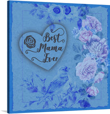  “Best Mama” by Linnaea Mallette is a captivating artwork that encapsulates the essence of maternal love and beauty. The print, adorned with a heartwarming message inscribed within a heart, is surrounded by an enchanting blend of flowers and a serene bird, all rendered in soothing shades of blue. 