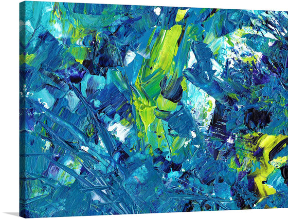 Dive into the mesmerizing depths of “Blue and Green Abstract,” a limited edition print that promises to transform any space with its vibrant energy and movement. Each stroke, a dance of cool blues and lively greens, evokes the natural harmony of earth and sea.