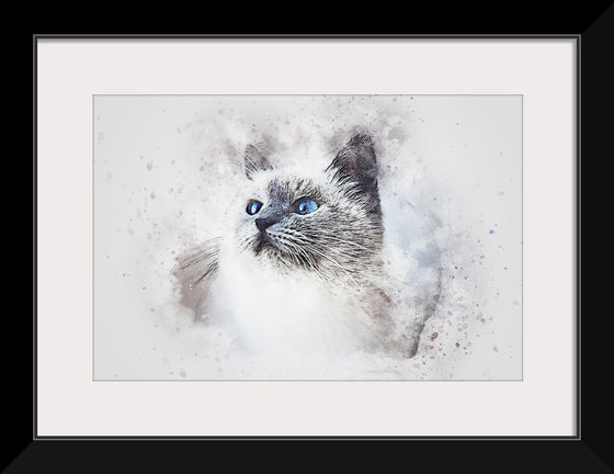 "White Cat Watercolor"