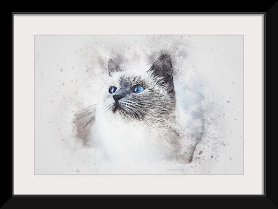 "White Cat Watercolor"