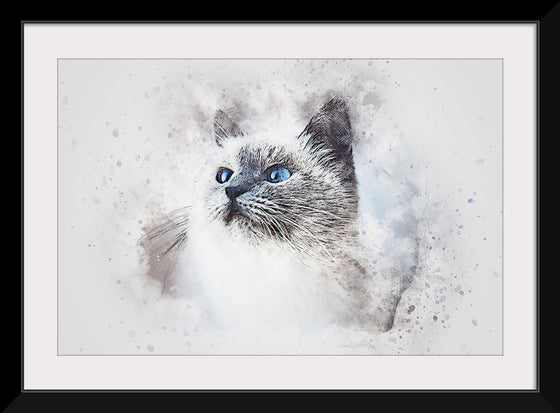 "White Cat Watercolor"