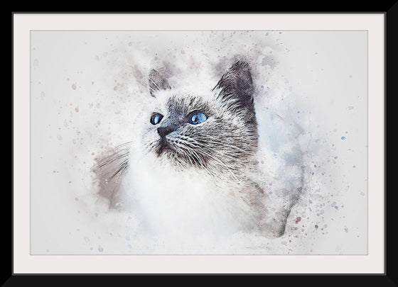 "White Cat Watercolor"