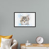 "Gray and White Cat Watercolor"