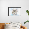 "Gray and White Cat Watercolor"