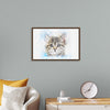 "Gray and White Cat Watercolor"