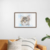 "Gray and White Cat Watercolor"