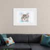 "Gray and White Cat Watercolor"