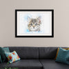 "Gray and White Cat Watercolor"