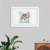 "Gray and White Cat Watercolor"