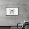 "Gray and White Cat Watercolor"