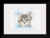 "Gray and White Cat Watercolor"