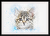 "Gray and White Cat Watercolor"