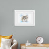 "Gray and White Cat Watercolor"