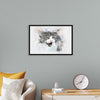 "Black and White Watercolor Cat"