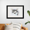 "Black and White Watercolor Cat"