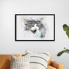 "Black and White Watercolor Cat"