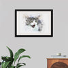 "Black and White Watercolor Cat"