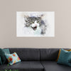 "Black and White Watercolor Cat"