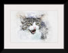 "Black and White Watercolor Cat"