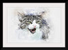 "Black and White Watercolor Cat"