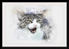 "Black and White Watercolor Cat"