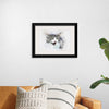 "Black and White Watercolor Cat"