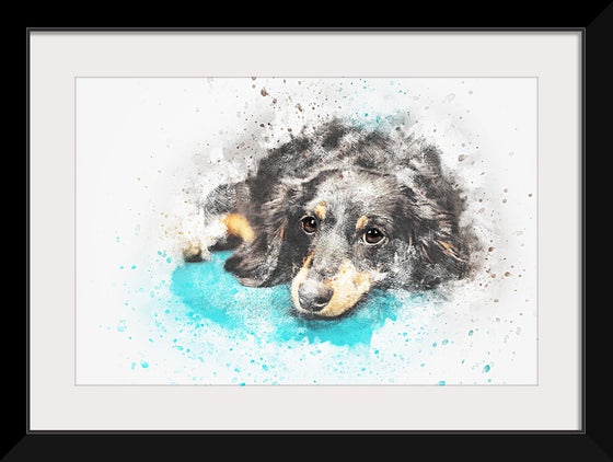 "Black Dog Watercolor"
