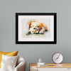 "Brown and White Dog Watercolor"