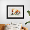 "Brown and White Dog Watercolor"