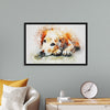 "Brown and White Dog Watercolor"