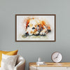 "Brown and White Dog Watercolor"