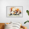 "Brown and White Dog Watercolor"