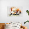 "Brown and White Dog Watercolor"